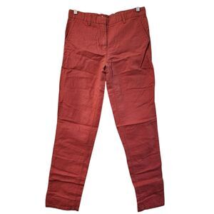 Khakis by Gap Womens Broken In Straight Leg Linen Pants Size 0 Pink High Rise